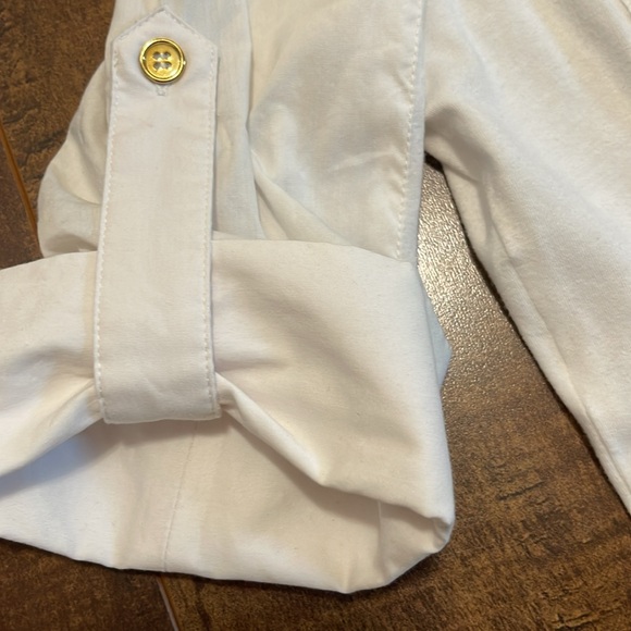 White Blouse Gold Buttons Size Small - Picture 3 of 6